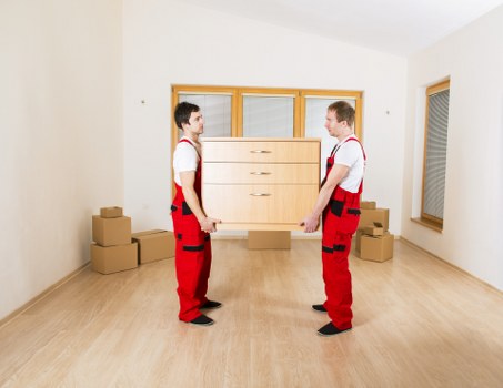 Careful loading of boxes and furniture by local movers
